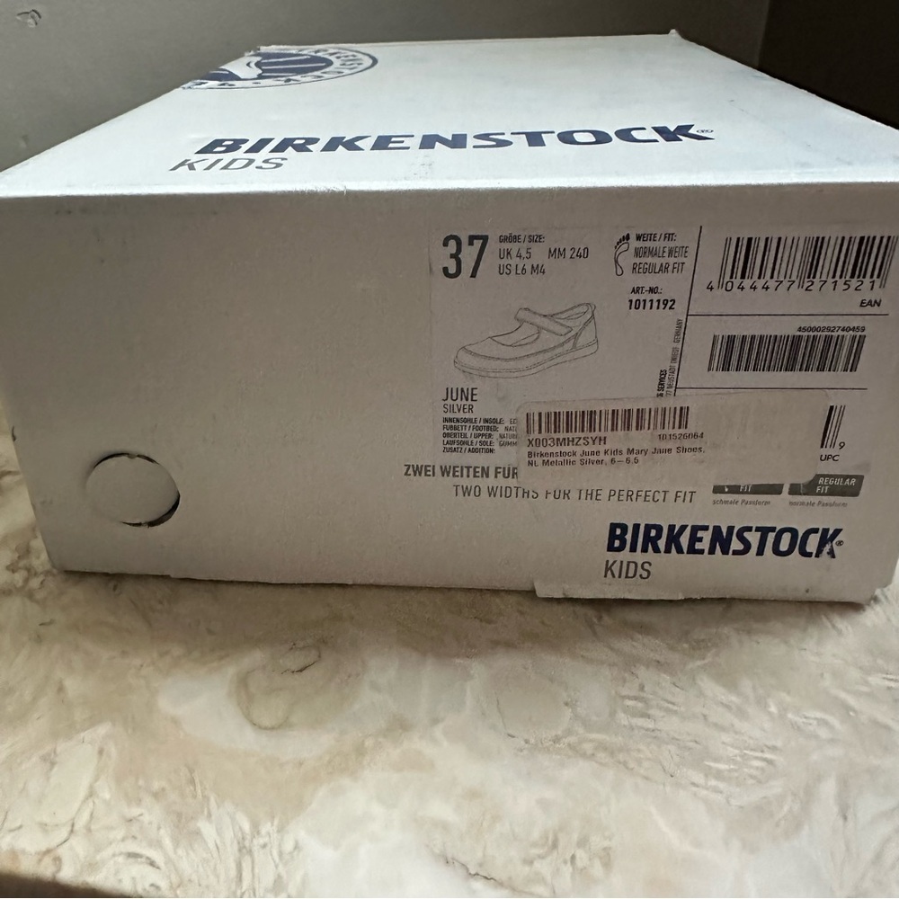 Birkenstock Kids Silver Metallic Mary Jane Shoes “June” NWT - Picture 4 of 7